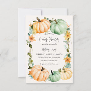 Invitation Baby shower d'automne thème citrouille