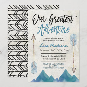 Invitation baby shower d'aventure