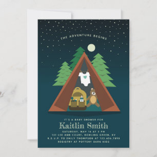 Invitation Baby shower d'aventure Camping