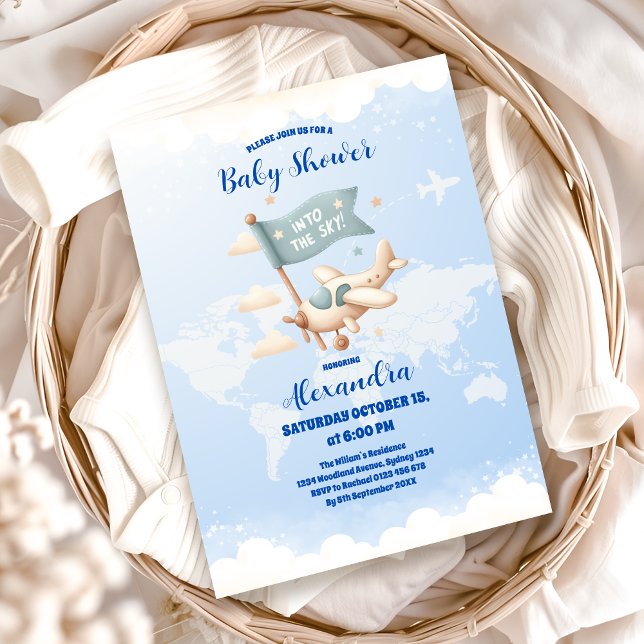 Invitation Baby shower d'Aventure de l'avion (Créateur téléchargé)