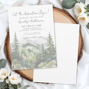 Invitation Baby shower d'aventure Forest Mountain Woodland