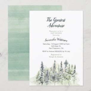 Invitation Baby shower d'aventure moderne minimali
