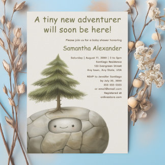 Invitation Baby shower d'aventurier Woodland
