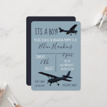 Invitation Baby shower d'avion