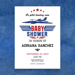 Invitation Baby shower d'avion de chasse du pilote