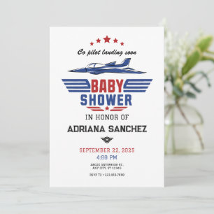 Invitation Baby shower d'avion de chasse du pilote