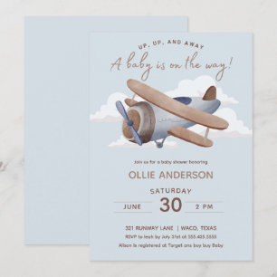 Invitation Baby shower d'avion Time Flies