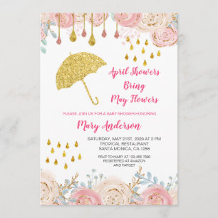 Invitation Baby shower d'avril du printemps