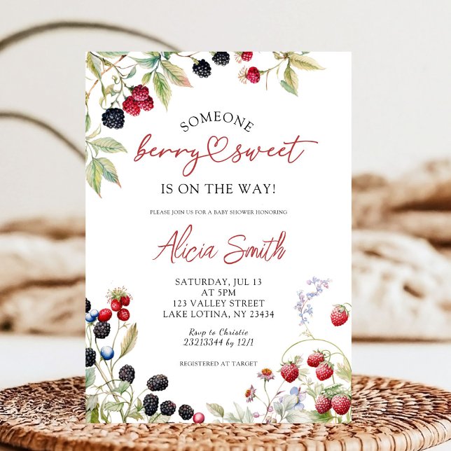 Invitation Baby shower de baies sauvages (Créateur téléchargé)