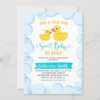 Invitation Baby shower de bain en caoutchouc jaune