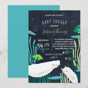 Invitation Baby shower de baleines béluga