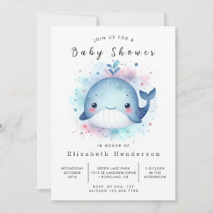 Invitation Baby shower de baleines imprimables unique