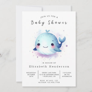 Invitation Baby shower de baleines rustique imprimable