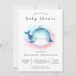 Invitation Baby shower de baleines sous-marines en ligne