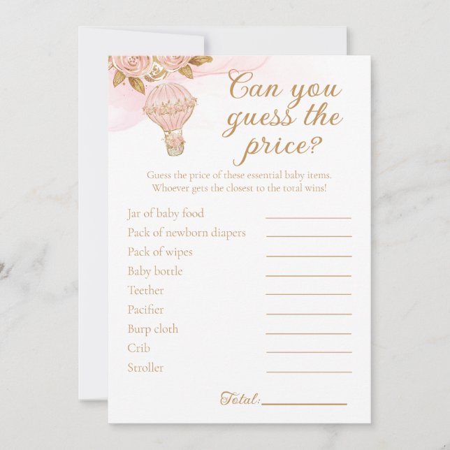 Invitation Baby shower de ballon à air chaud - Devis Activité (Devant)