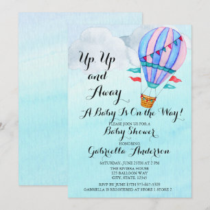 Invitation Baby shower de ballon à air chaud Water
