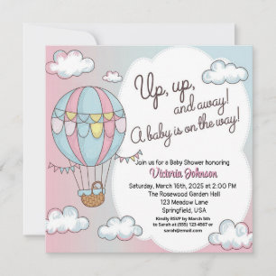 Invitation Baby shower de ballon à air chaud Whimsical
