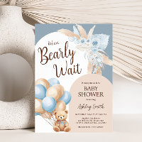 Baby shower de ballon bleu de l'ours Boho