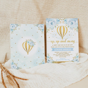 Invitation Baby shower de ballons à air chaud vers le haut et