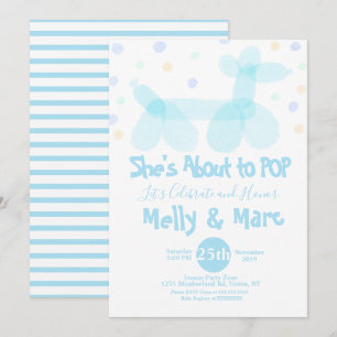Invitation Baby shower de ballons d'aquarelle