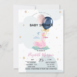 Invitation Baby shower de Ballons de cygne mignonne