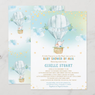 Invitation Baby shower de ballons éléphant à air chaud par Ma