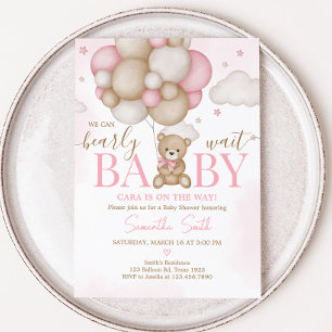 Invitation Baby shower de ballons pour filles