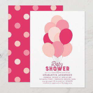 Invitation Baby shower de ballons roses