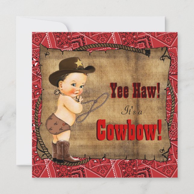 Invitation Baby shower de Bandana Rouge (Devant)