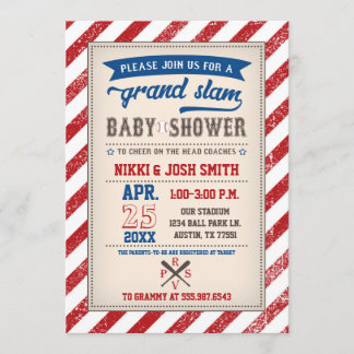 Invitation Baby shower de baseball Couples Coed Vintage