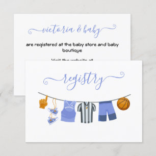 Invitation Baby shower de basket-ball Cloline Registre
