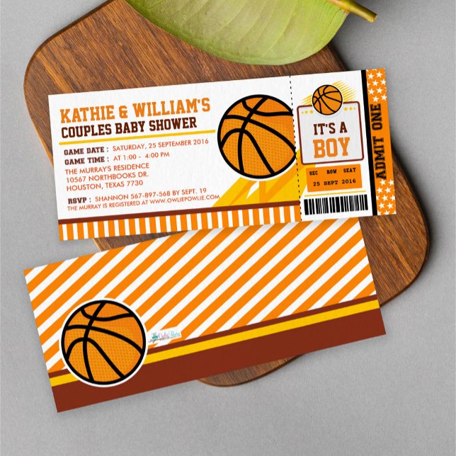 Invitation Baby shower de basket-ball Couples (Créateur téléchargé)