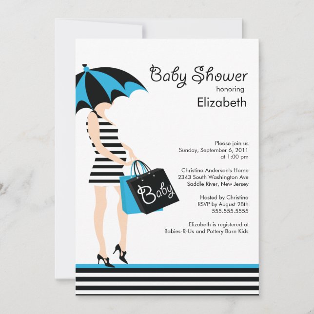 Invitation Baby shower de bébé de Mod Mom (Devant)