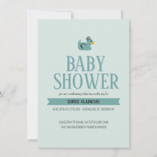 Invitation Baby shower de bébé en caoutchouc canar