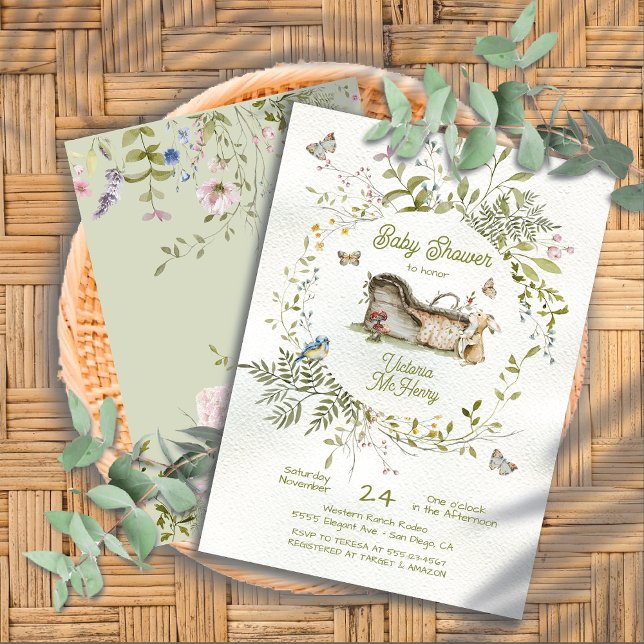 Invitation Baby shower de berceau de berceau Fleur sauvage de (Créateur téléchargé)