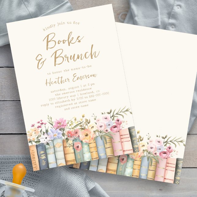Invitation Baby shower de bibliothèque (Wildflower Books Library Baby Shower Invitation by Painted Paperie
)
