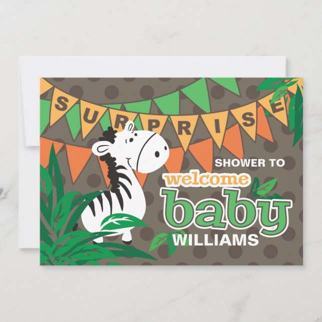 Invitation Baby shower de bienvenue Baby Surprise (Devant)