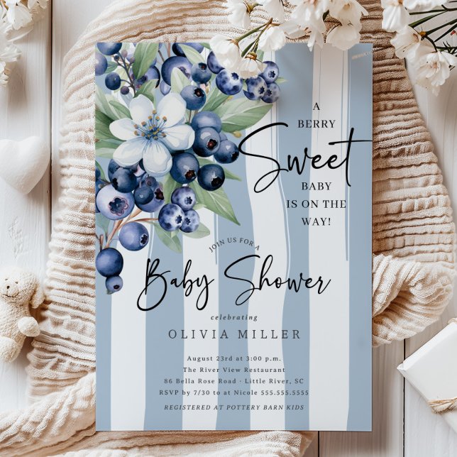 Invitation Baby shower de bleuets doux (Créateur téléchargé)