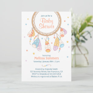 Invitation Baby shower de Boho Tribal Dreamcatcher