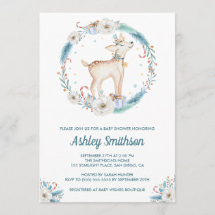 Invitation Baby shower de bois hivernal mignon