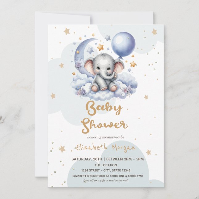 Invitation Baby shower de boîte aux lettres Teddy Bear Cloud  (Devant)