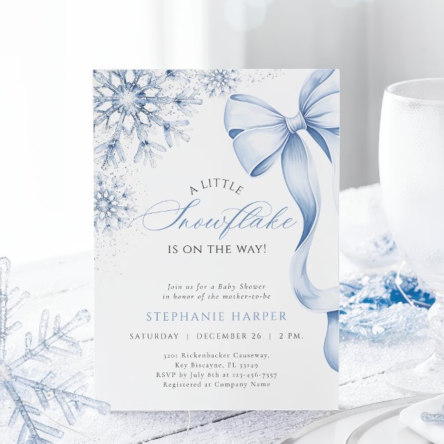 Invitation Baby shower de boue bleue Snowflake (Créateur téléchargé)