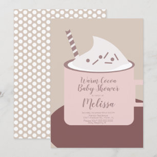 Invitation Baby shower de boue de chocolat chaud au cacao mod