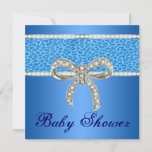 Invitation Baby shower de boue de diamant léopard  (Devant)