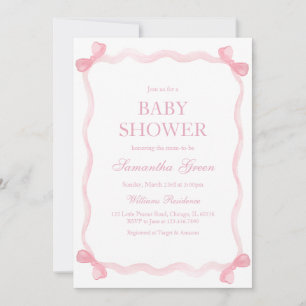 Invitation Baby shower de boule rose