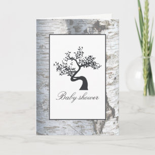 Invitation Baby shower de bouleau argenté rustique
