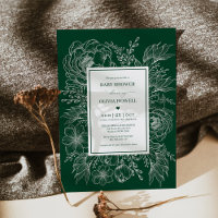 Baby shower de bouquet floral Boho Emerald moderne