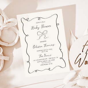 Invitation Baby shower De Bow Neutre Et Neutre Selon Le Sexe 