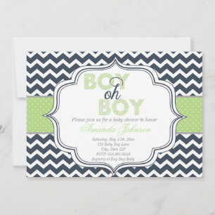 Invitation Baby shower de Boy Oh Boy Chic Chevron