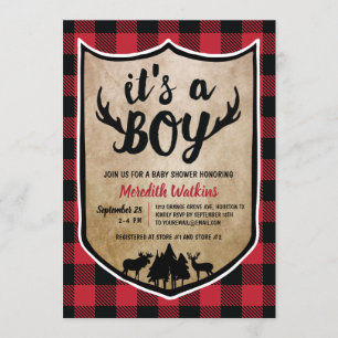 Invitation Baby shower de Boys Lumberjack